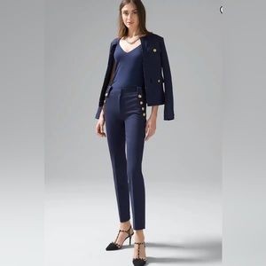 WHBM Jolie Button Straight Luxe Straight Pant - NWT Size 10L